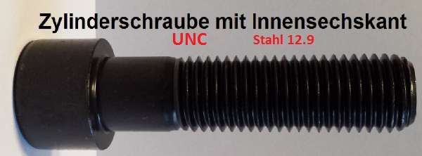 UNC ähnlich DIN 912 Zylinderschrauben mit Innensechskant Stahl 12.9