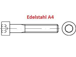 DIN 912 / ISO 4762 Zylinderschrauben mit Innensechskant Edelstahl A4