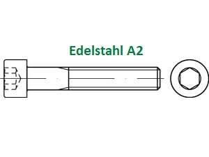 DIN 912 / ISO 4762 Zylinderschrauben mit Innensechskant Edelstahl A2