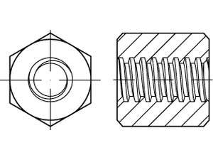 Sechskantmutter Stahl Trapezgewinde