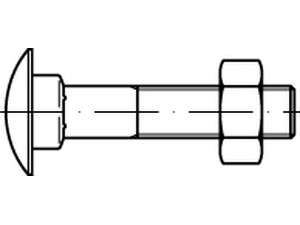 DIN 603 Flachrundschrauben mit Mutter Stahl 4.6 galvanisch verzinkt